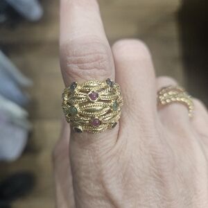 Elegant Gold Multi-Stone Ring